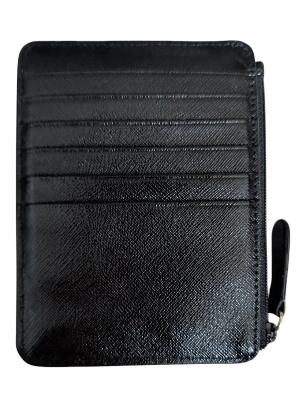 Nordstrom 14th & Union Black Leather Zip Card Case & Wallet.